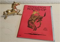 1993 Pendleton Round Up Program & Brass Horse