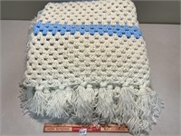 NEW HAND CROCHET THROW 66 X 66 INCHES