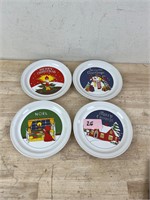 Vintage Christmas Dessert Plates set of 4