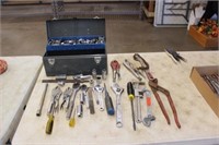 Metal Tool Box w/ Misc Tools