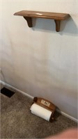 Wooden shelf unit and paper towel holder
