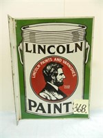 Rare Double Sided Porcelain Lincoln Paints Flanged