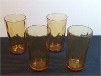 4pc Drinking Glasses Hazel Atlas Lyric Optical