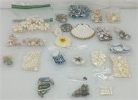 Shell and bead jewelry making lot