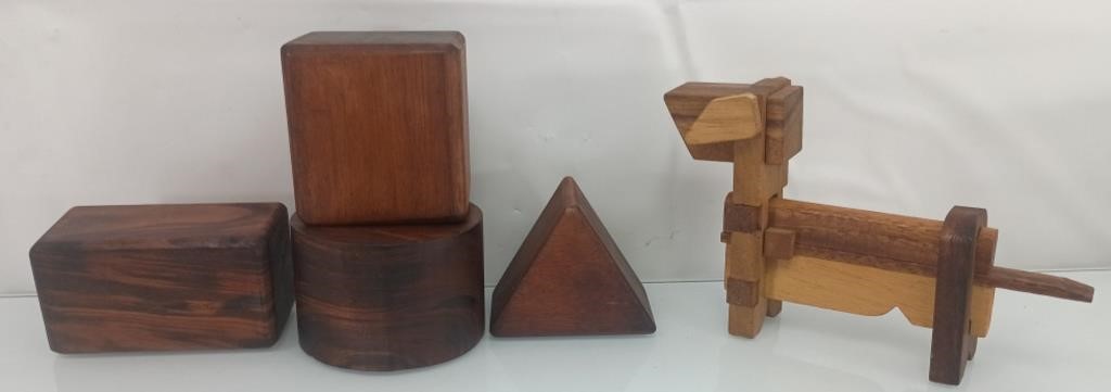 Koa wood blocks and Koa dog puzzle