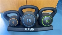 Jillian Michaels - kettlebell weight set- 5, 10 &