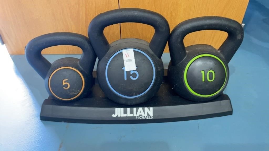 Jillian Michaels - kettlebell weight set- 5, 10 &