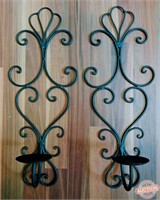 Two Wrought Iron Wall Sconces