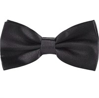 Mens Formal Satin Banded Bow Tie Fashion Bowtie