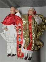 2 Porcelain Pope Dolls