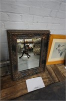 1970's Turner mirror with ornate bronze resin