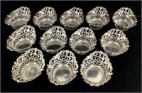 (12) Silver Plate Nut Dishes, England