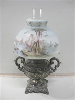 18" Tall Hand Painted Oil Lamp Shell