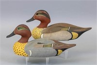 Lot of 2 Greenwinged Teal Drake Duck Decoys by