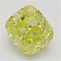 3.17ct,Int. Yellow/VVS1,Cushion cut GIA Diamond