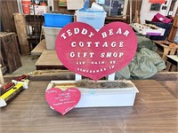 Teddy Bear Cottage Flower Box & Sign