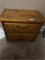 OAK NIGHT STAND-NEEDS CLEANING, 2 DRAWERS