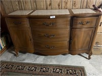BUFFET W/ MARABLE TOP 5 DRAWERS, 2 DOORS APPROX