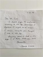 WWII James Luna Signed Note