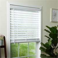 $39  29x64in White Faux Wood Plantation Blinds