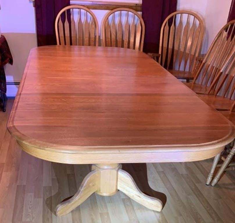 Vintage Solid Oak Extension Dinning Table Marked