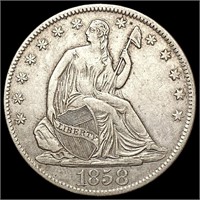 1858-O Seated Liberty Half Dollar NEARLY