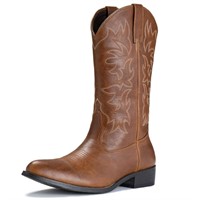 R1793 Cowboy Boots Men Embroidered Size 7