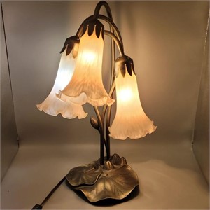 MODERN LILY PAD PINK TULIP TABLE DESK LAMP