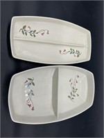(2) Vintage Divided Serving Dishes by Franciscan