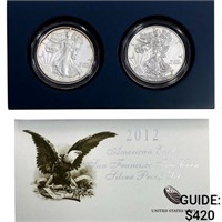 2012 Proof and Rev. Proof 1oz Silver Eagle Set [2