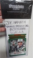 344 - AUTOGRAPHED JOE NAMATH TRADING CARD W/COA