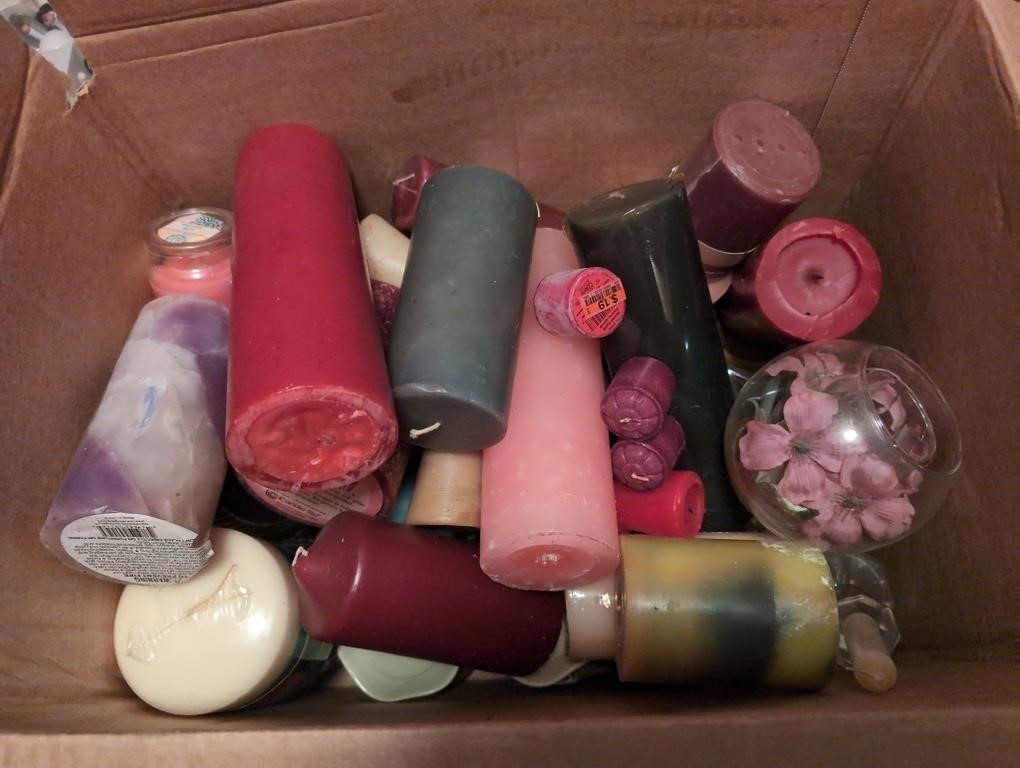 Box of various candles no shipping