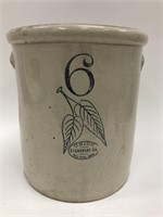 6 Gallon Red Wing Birch Leaf Union Stoneware Crock