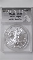 2 - ASE Silver Eagles NGC MS69 / ANACS MS70