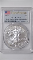 2 - 2016 ASE Silver Eagles PCGS MS70