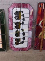 Stained glass window, height 34 1/2 in.