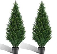 Pozoy 2 Pack 6ft Artificial Cedar Topiary Trees
