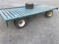 Green wagon and spare tire