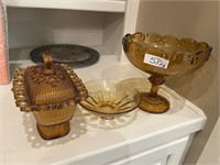 3 - Amber Glassware Pcs