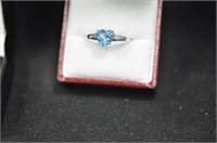 Blue topaz heart ring