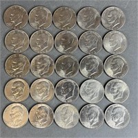25pc Eisenhower Dollars AU-BU