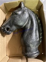CAST IRON HORSE POST TOPPER, 9" TALL