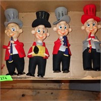 VNTG.  FANCY DOLL PLASTIC & FELT BAND FIGURINES>>>