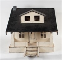 Folk Art Painted Wood Cottage