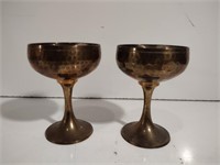 Vintage Hammered Brass Cups