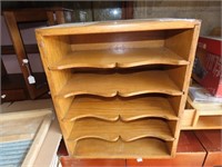 Primitive wood organizer shelf.