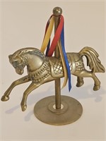 NICE HEAVY BRASS CAROUSEL HORSE-GOOD SHAPE