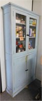 Vintage wooden 4 door kitchen cabinet, 35" x