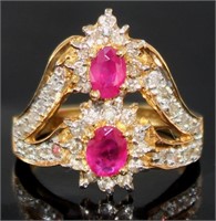 18kt Gold 1.60 ct Natural Ruby & Diamond Ring
