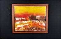 Abstract Modernist Red and Orange Painting